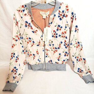 Saltwater Luxe Vanilla Floral Bomber Jacket NWT- XS